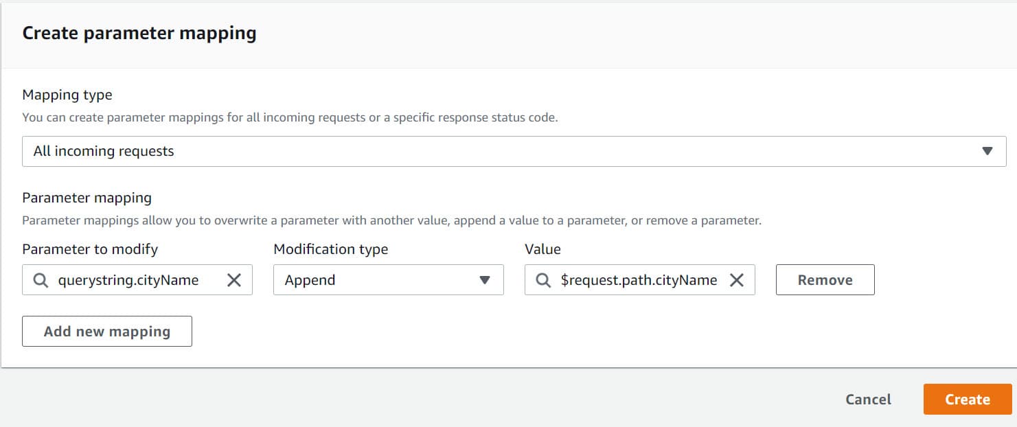 Set up request mapping to map query parameter to a path parameter.