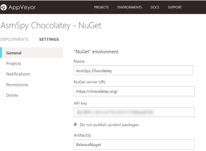 AppVeyor Chocolatey environment