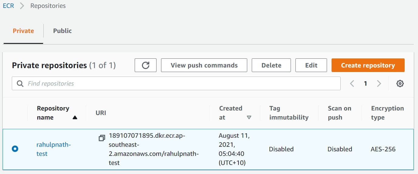 Publish Docker images to AWS ECR