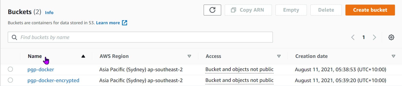 AWS S3 containers to upload files