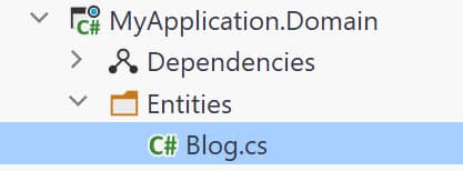 Move Blog to Entities folder under Domain project