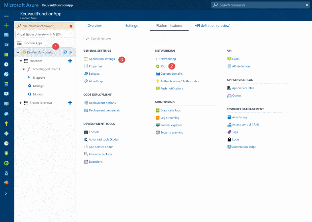 Azure Function Platform Features