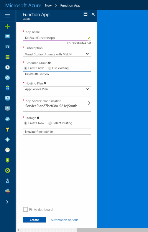 Azure Function New App