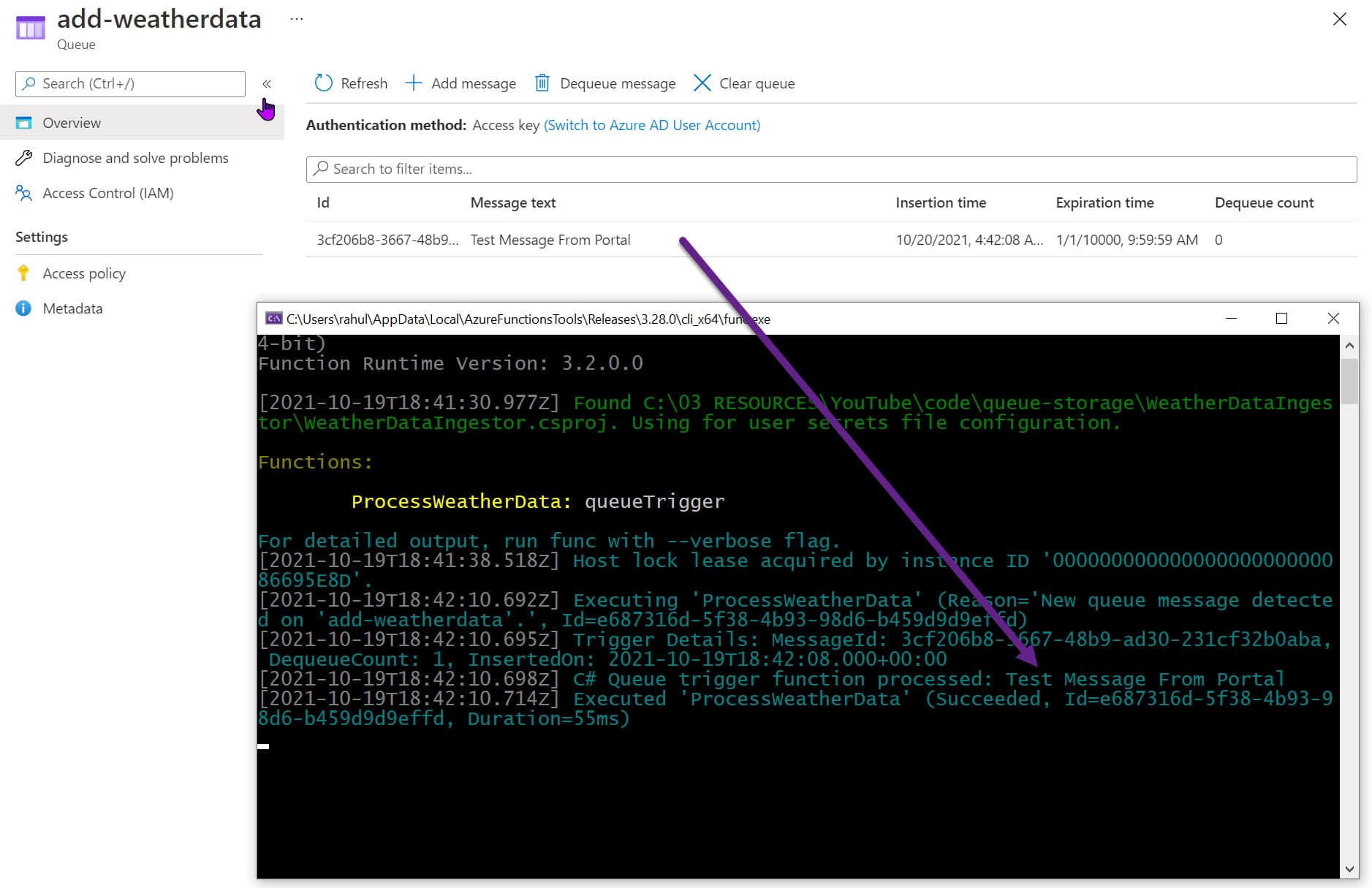 Azure Function Local Application Console