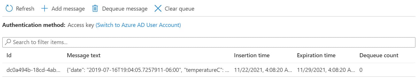 New Message in Azure Queue