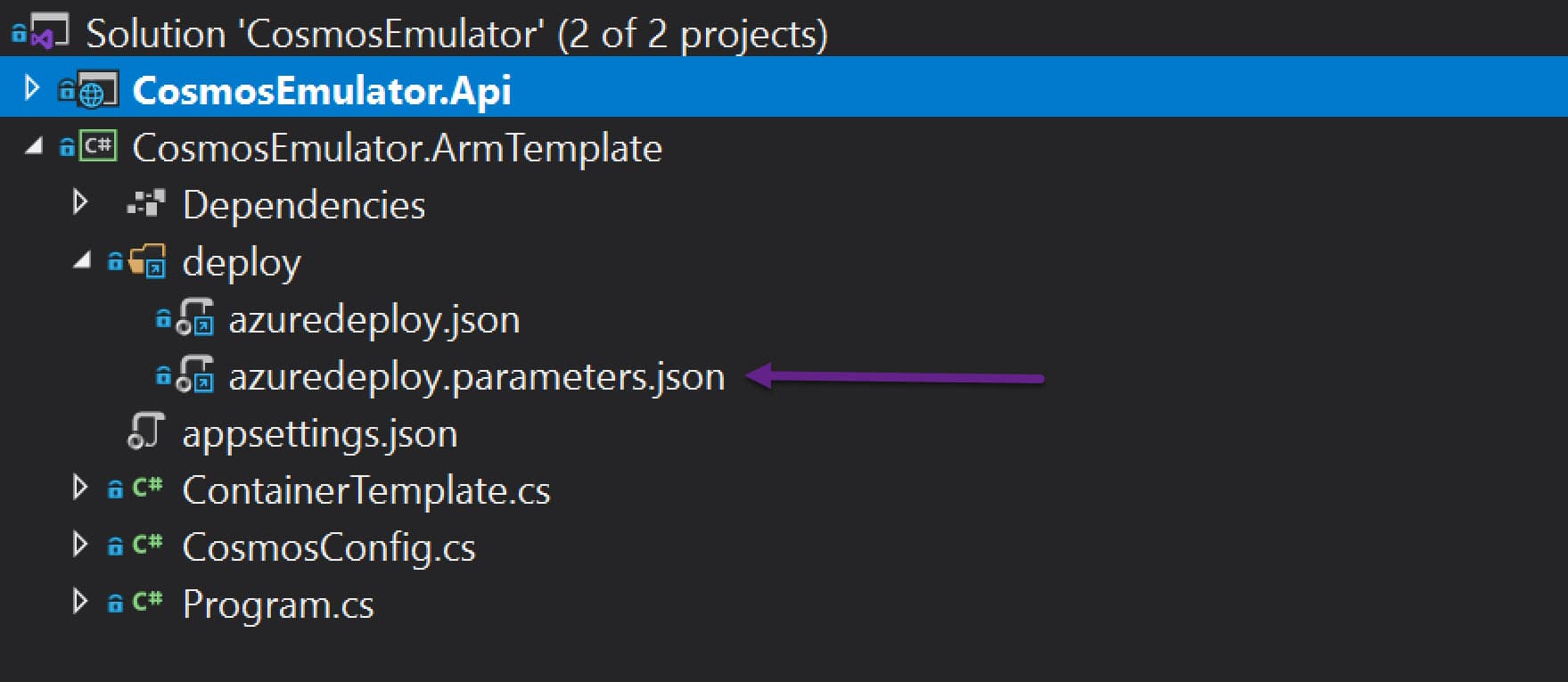 Linked ARM Template files in Visual Studio Solution Explorer