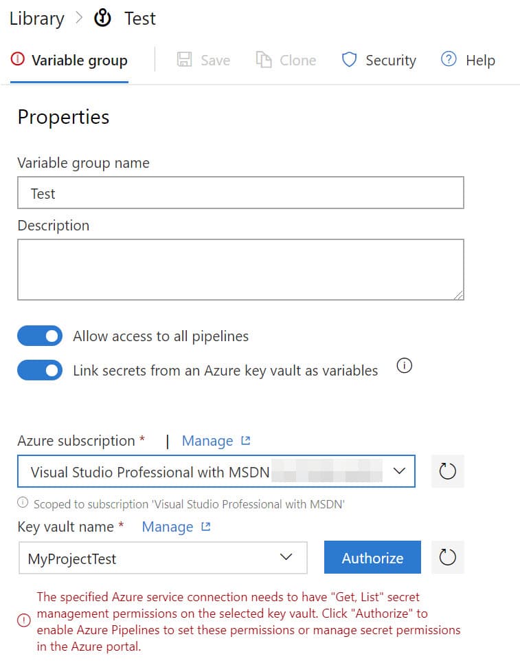 Azure DevOps Variable Groups and Azure Key Vault