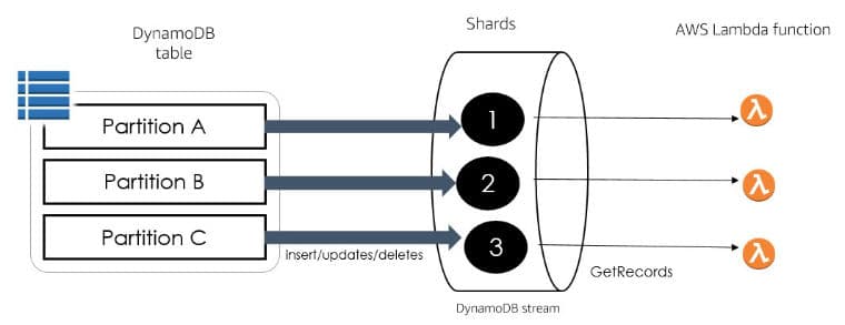 DynamoDB creates one Shard per partition key in the DynamoDB table.
