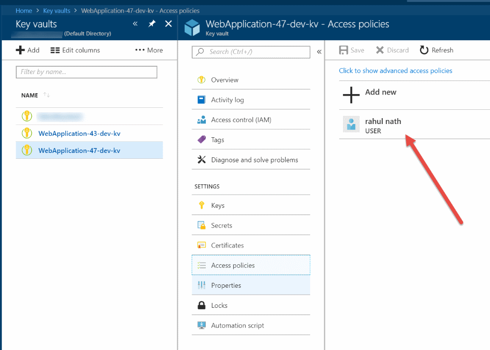 Visual Studio, Azure Key Vault Connected Services