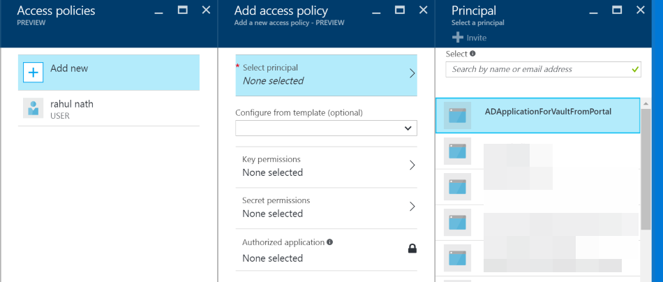 Key Vault Add Access Policy