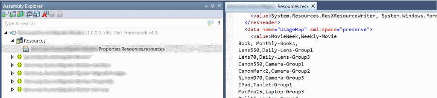 Resource file disassembled in dotPeek