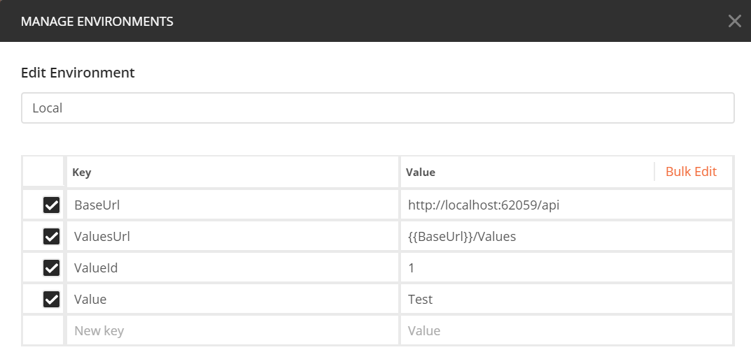 Postman Environment