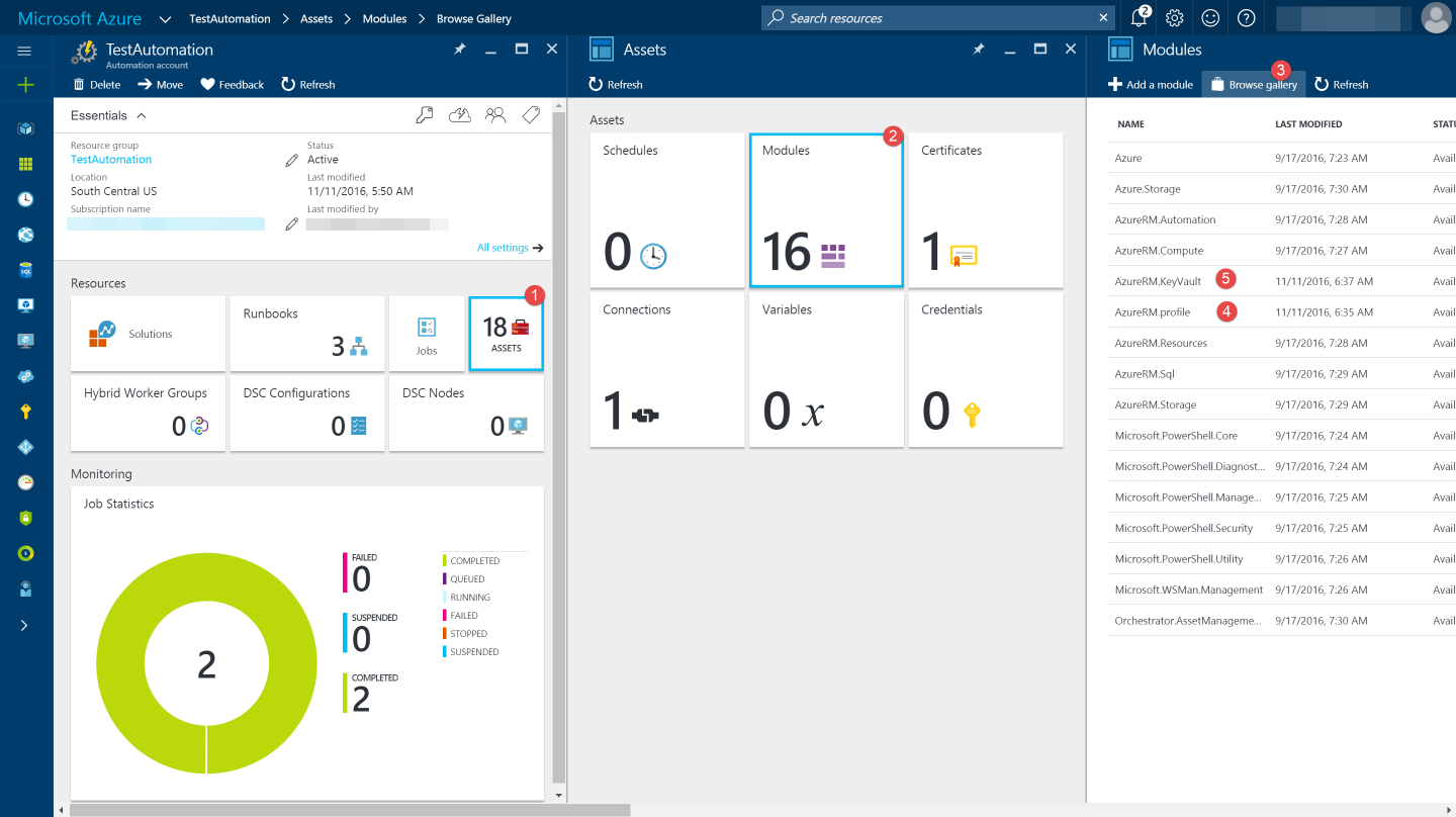 Azure Runbook Add KeyVault Module