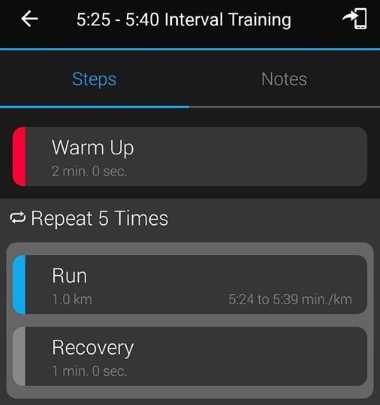 Garmin Custom Workout