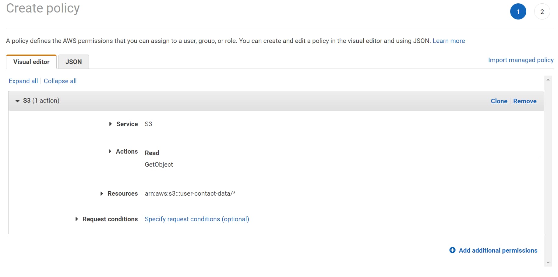 Update the Lambda IAM Permissions to talk to the S3 Bucket. To read the file data and the metadata, assign the GetObject Read access.