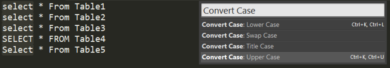 Convert case options in sublime text