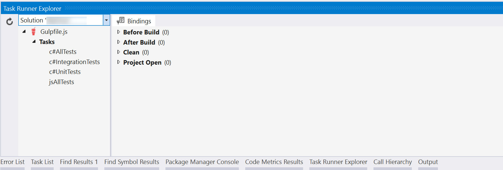 Visual Studio Task Runner Explorer